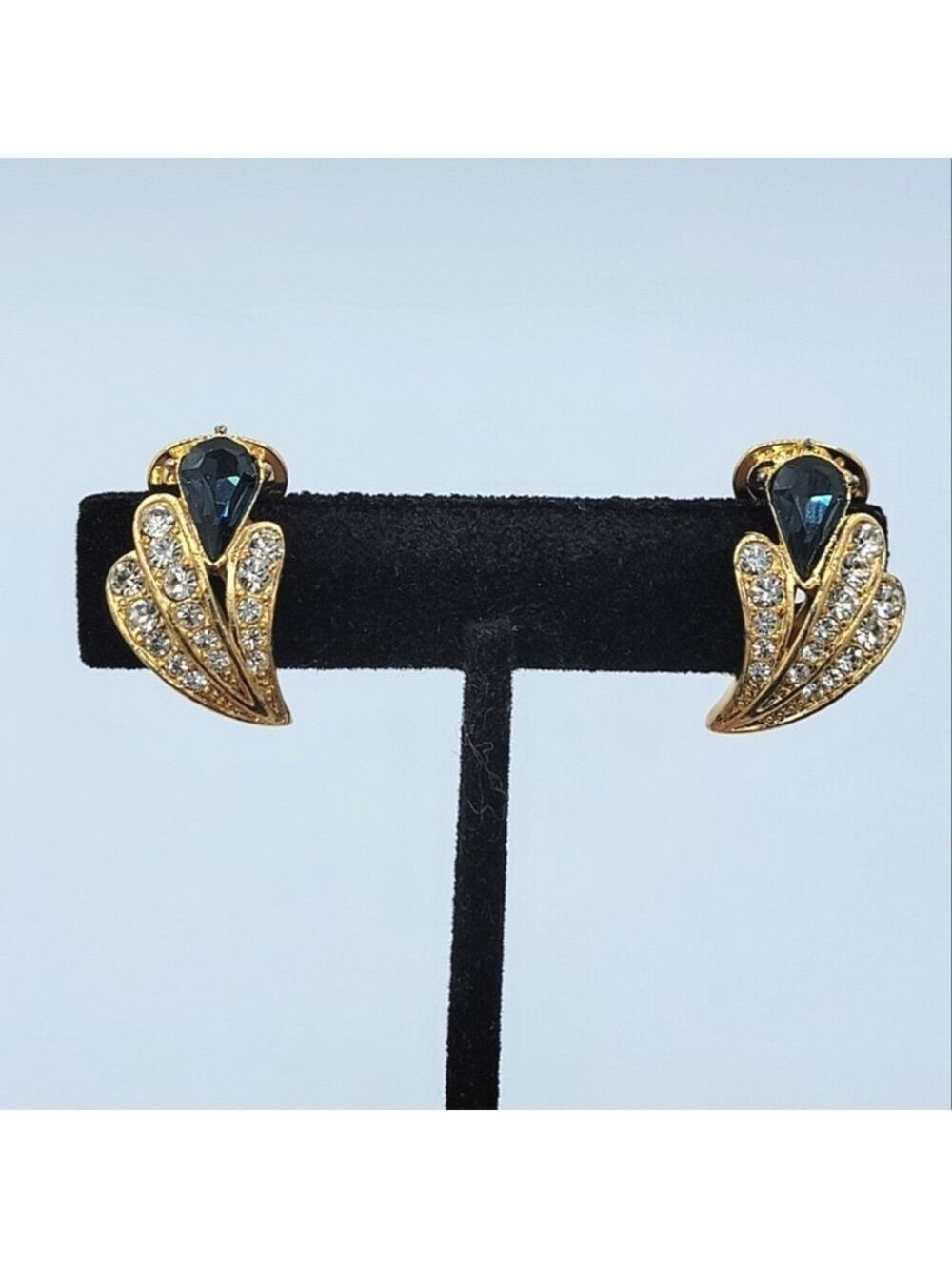 Vendome Gold Tone Crystal Earrings #3053